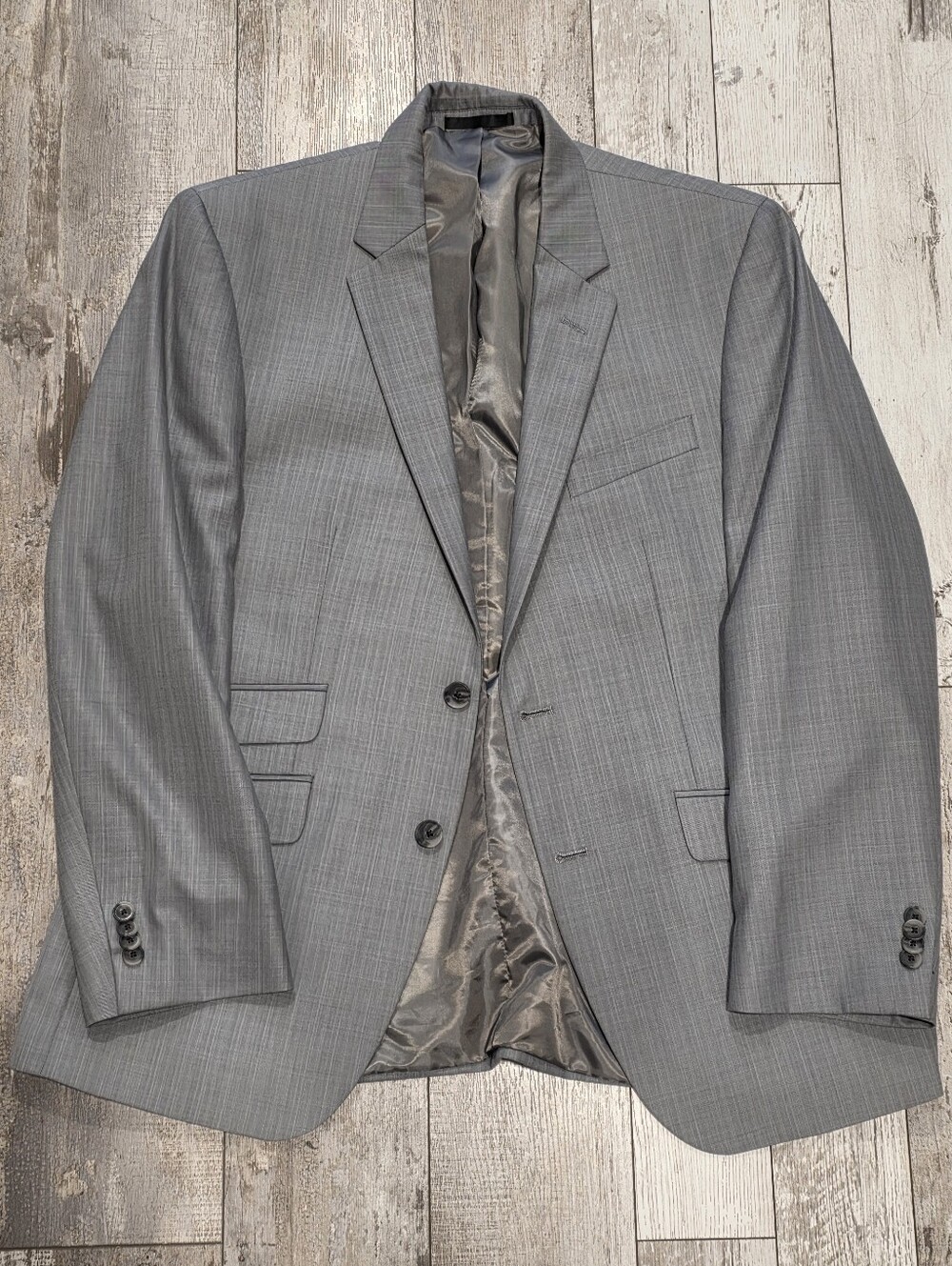 42S Men's Kenneth Cole New York Textured Blazer Gray 2 Button Sport Coat Mint